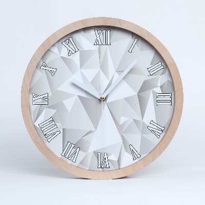 Drevené hodiny na stenu Geometrický nízkopolygonový vzor.