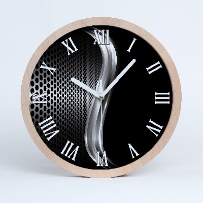 Nástenné drevené hodiny Kovová abstrakcia