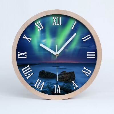 Drevené hodiny Polárna žiara