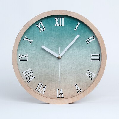 Drevené nástenné hodiny Prechod modrej a béžovej farby.