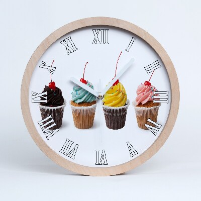 Drevené hodiny na stenu Koláčiky