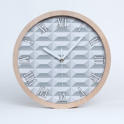 Drevené hodiny na stenu Geometrické pozadie