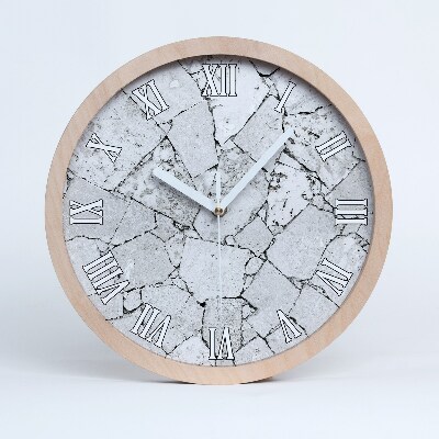 Drevené hodiny na stenu Prasknutý mramorový efekt s textúrou.