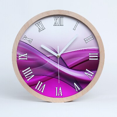 Drevené hodiny na stenu Vlny na pozadí