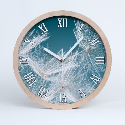 Nástenné drevené hodiny Semená dúchadla