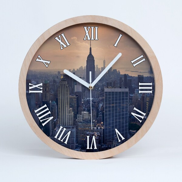 Drevené hodiny Manhattan New York