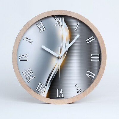 Drevené hodiny na stenu Kovová abstrakcia