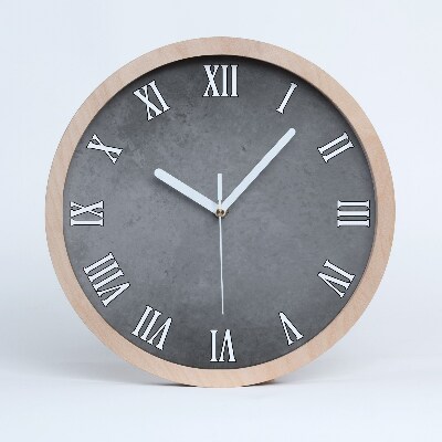 Drevené nástenné hodiny Betónové pozadie