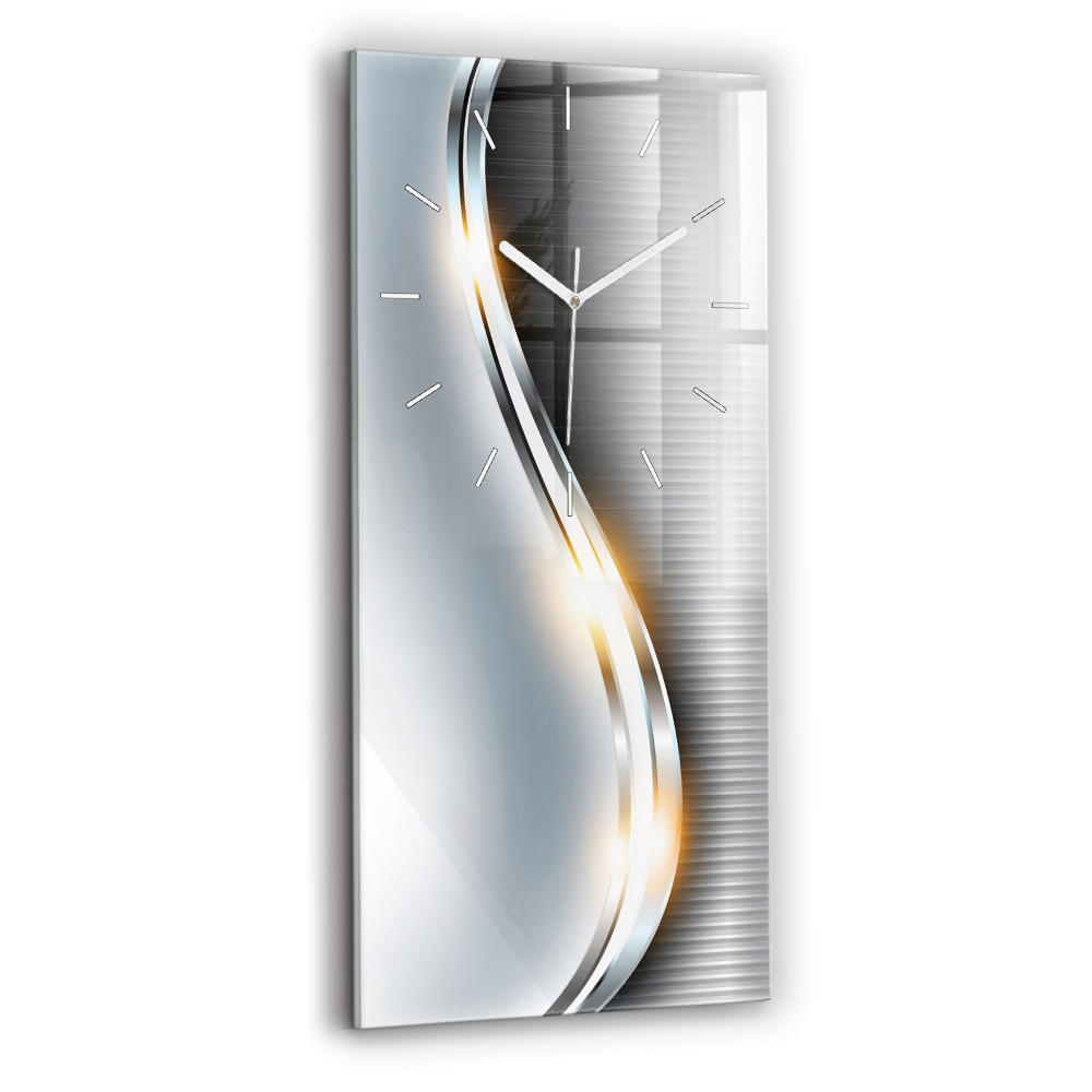 Sklenené nástenné hodiny Kovová abstrakcia