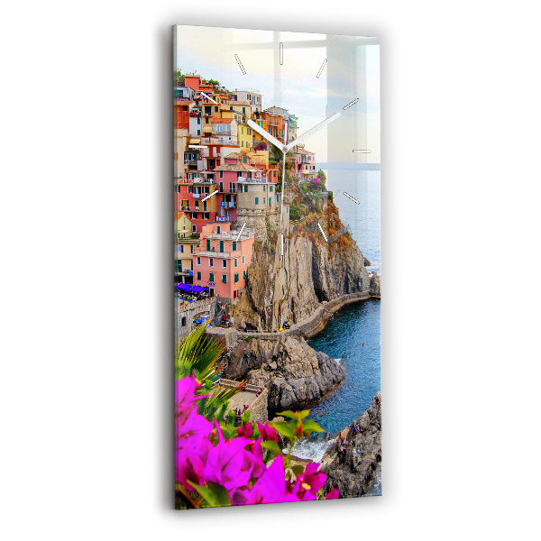 Sklenené hodiny Pobrežie Cinque Terre