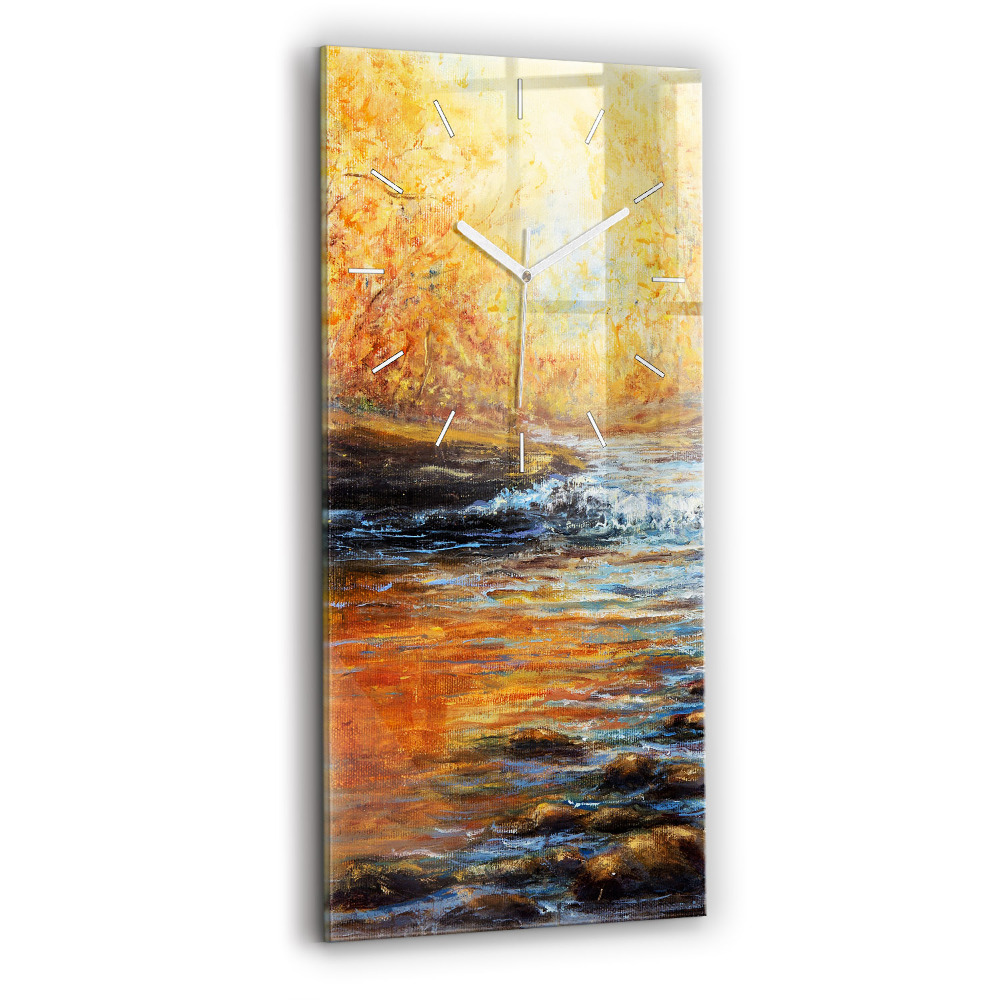 Sklenené hodiny na stenu Výtvarné umenie