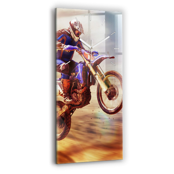 Vertikálne sklenené hodiny Enduro motokros
