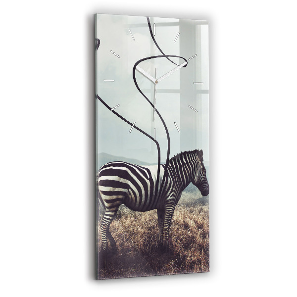 Vertikálne hodiny Zebra - abstrakcia