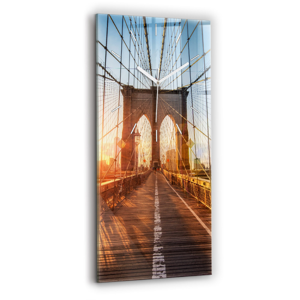 Sklenené hodiny na stenu Brooklynský most v New Yorku