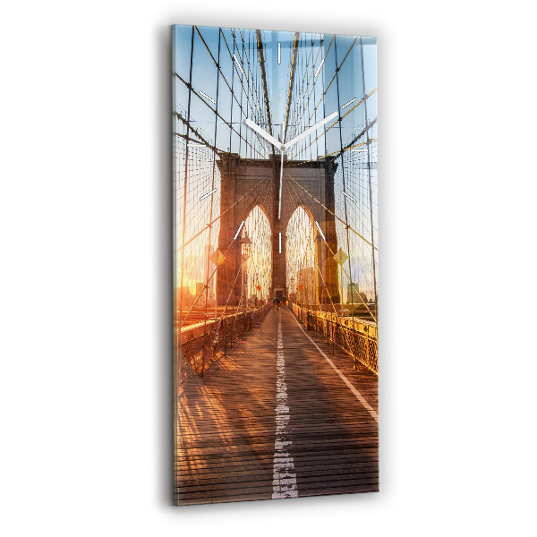 Sklenené hodiny na stenu Brooklynský most v New Yorku
