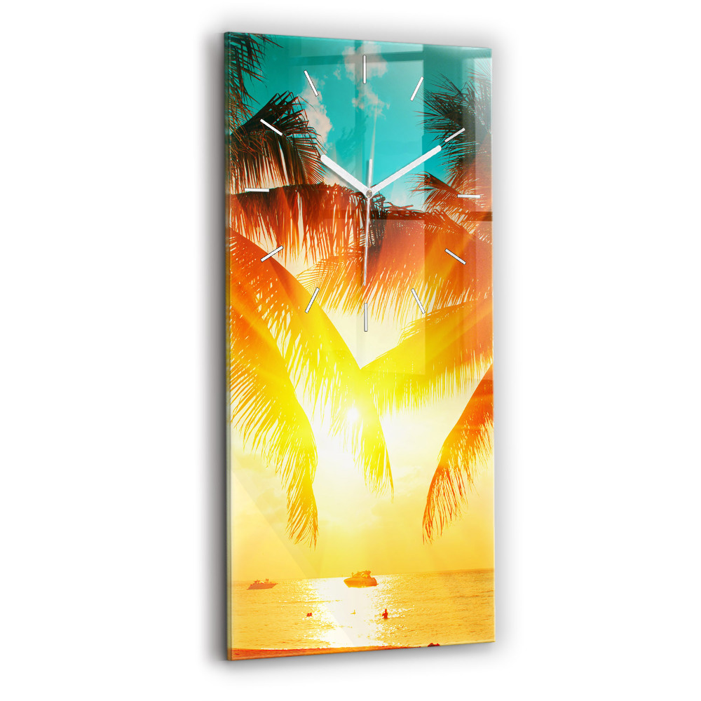 Vertikálne sklenené hodiny Dovolenkový odpočinok Leto
