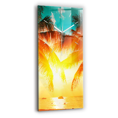 Vertikálne sklenené hodiny Dovolenkový odpočinok Leto