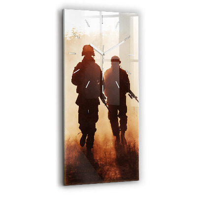 Sklenené nástenné hodiny Mariňáci Spojených štátov