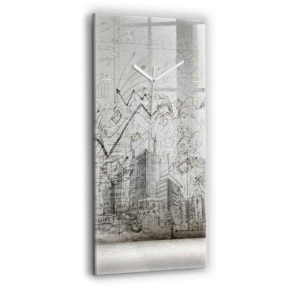 Vertikálne hodiny Náčrt mesta