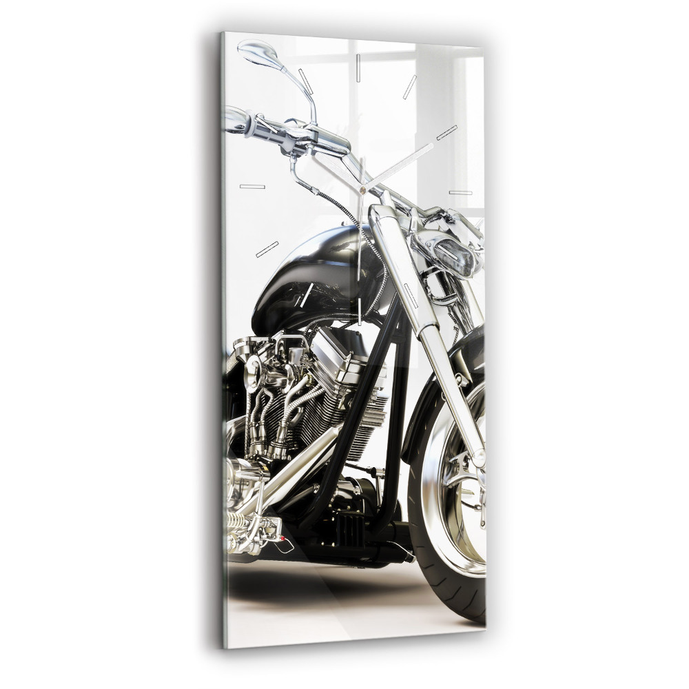 Vertikálne hodiny Čierna motorka