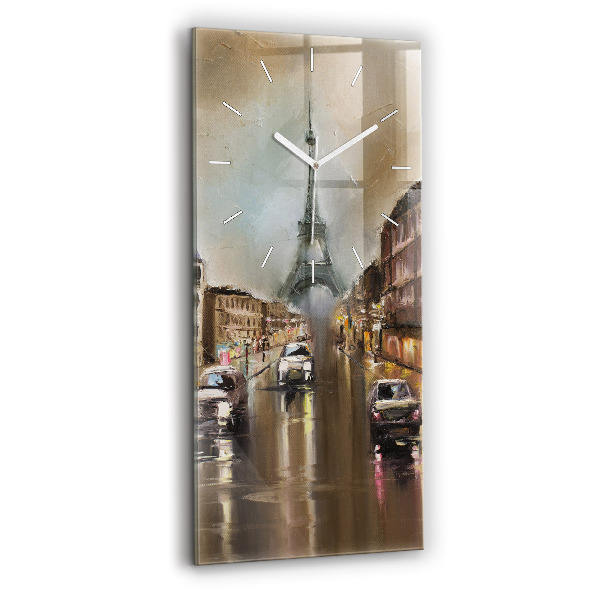 Sklenené nástenné hodiny Architektúra mesta Paríž