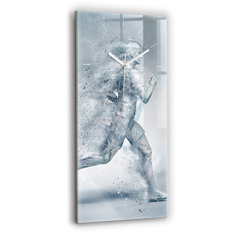 Vertikálne sklenené hodiny Bežiaci muž