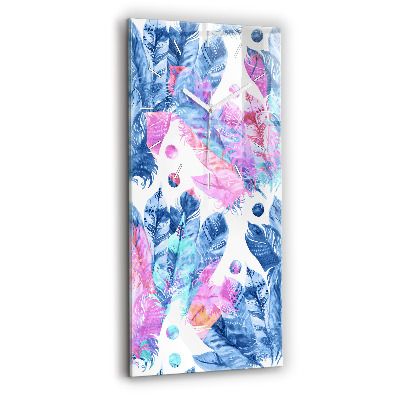 Sklenené hodiny na stenu Farebné perie