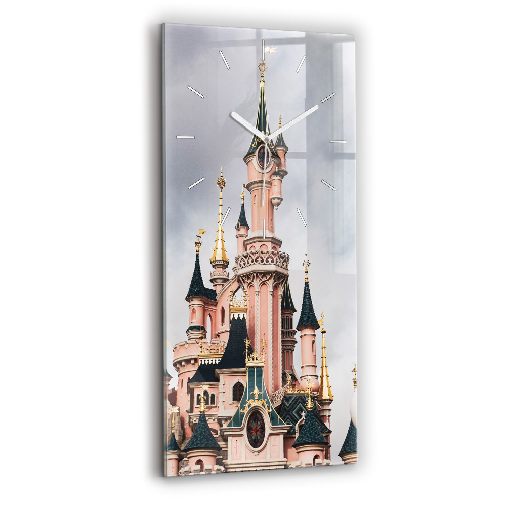 Vertikálne sklenené hodiny Zámok Disneyland v Paríži