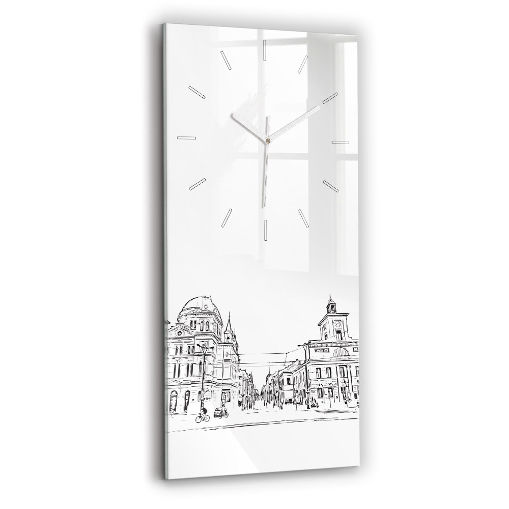 Sklenené hodiny Ilustrácia mesta Poznaň