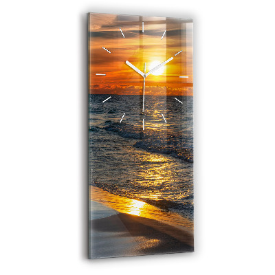 Sklenené hodiny na stenu Władysławowo Baltské more
