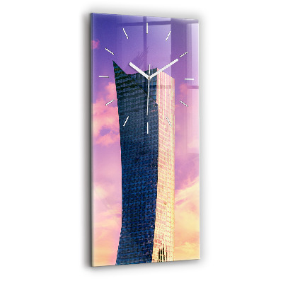 Vertikálne sklenené hodiny Mrakodrap vo Varšave