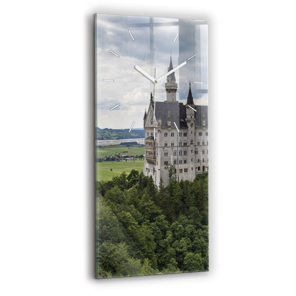 Sklenené nástenné hodiny Zámok Neuschwanstein