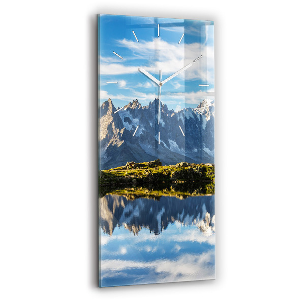 Sklenené nástenné hodiny Údolie Chamonix, francúzske Alpy