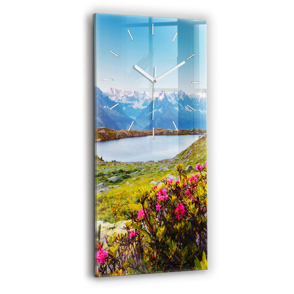Sklenené nástenné hodiny Ľadovec Mont Blanc Chamonix