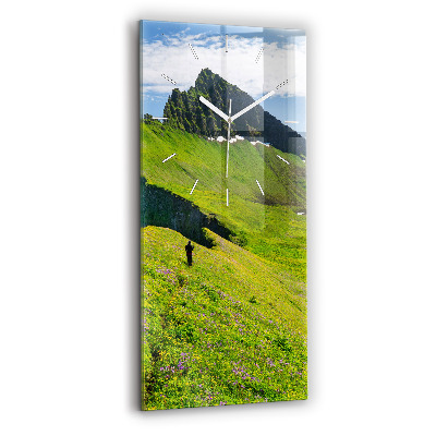 Sklenené nástenné hodiny Prírodná rezervácia Hornstrandir Island