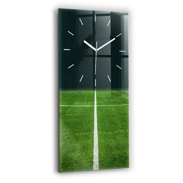Sklenené nástenné hodiny Futbalové ihrisko