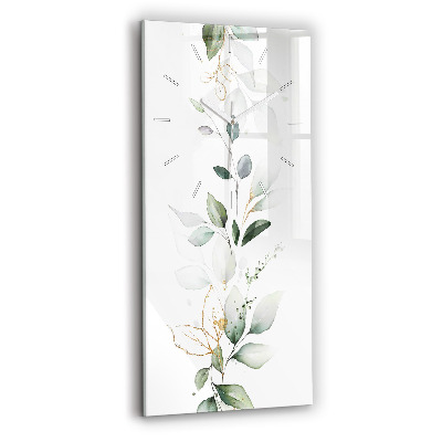 Sklenené nástenné hodiny Abstraktné listy