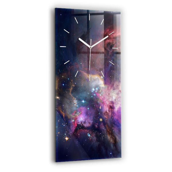 Vertikálne sklenené hodiny Galaxia a hviezdy