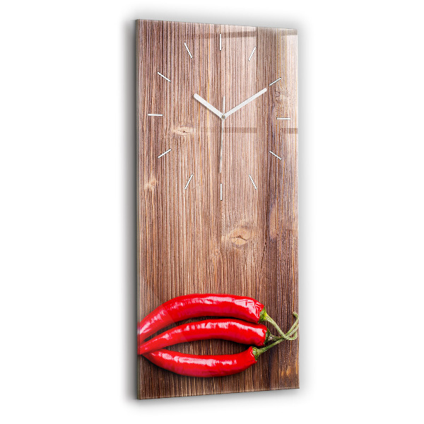 Vertikálne sklenené hodiny Paprika