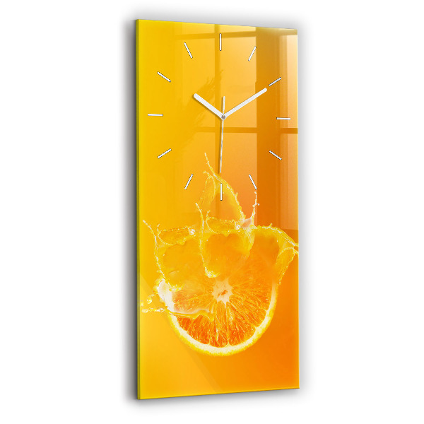 Vertikálne sklenené hodiny Oranžová