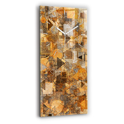 Sklenené hodiny na stenu Geometrické tvary