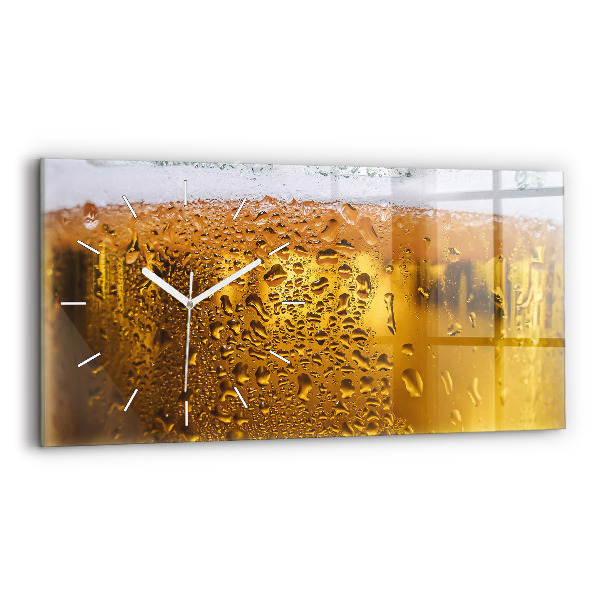 Sklenené hodiny na stenu Hrnček na pivo