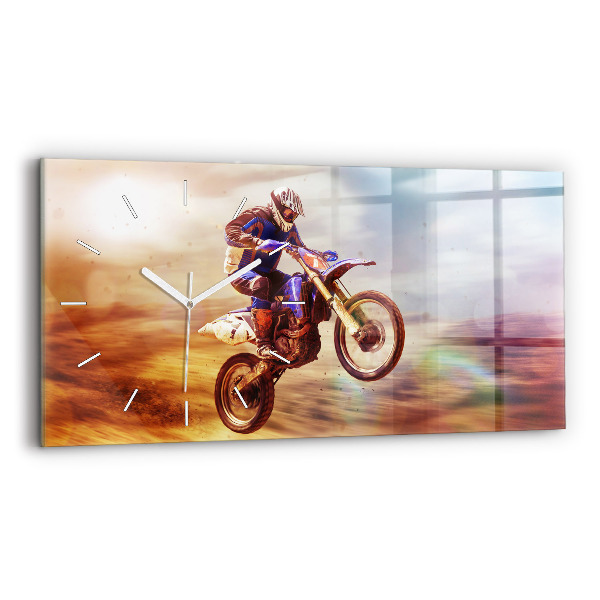 Sklenené hodiny Enduro motokros