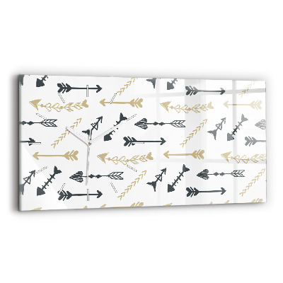 Sklenené hodiny na stenu Geometrický vzor hipstera