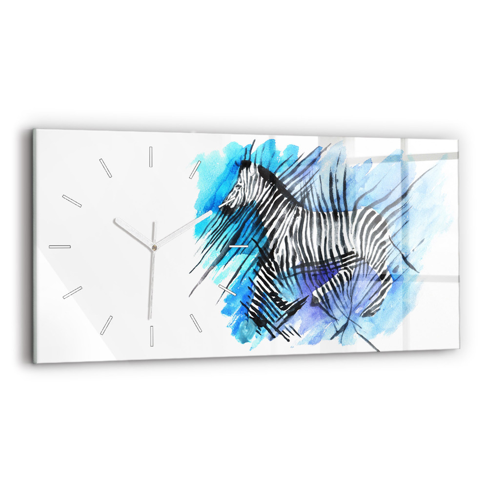 Sklenené hodiny Maľovaná zebra