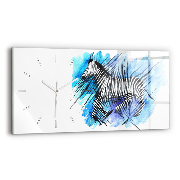 Sklenené hodiny Maľovaná zebra