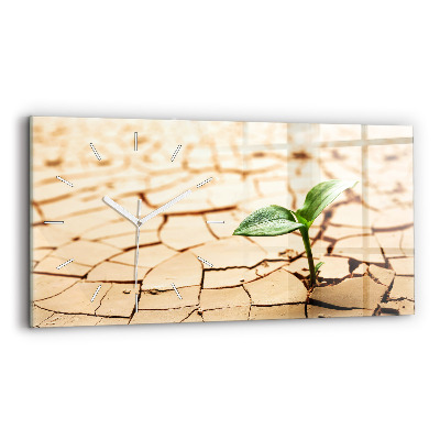 Sklenené hodiny Rastlina vo vysušenej pôde