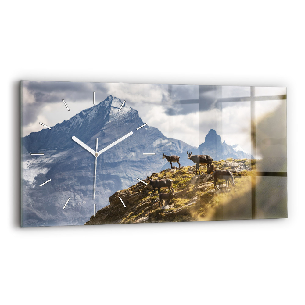 Sklenené hodiny Koza v údolí Aosta