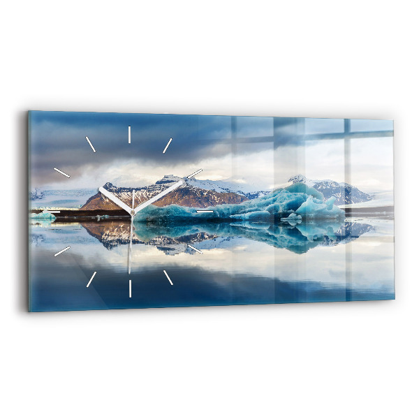 Horizontálne sklenené hodiny Jazero Jokulsarlon Island