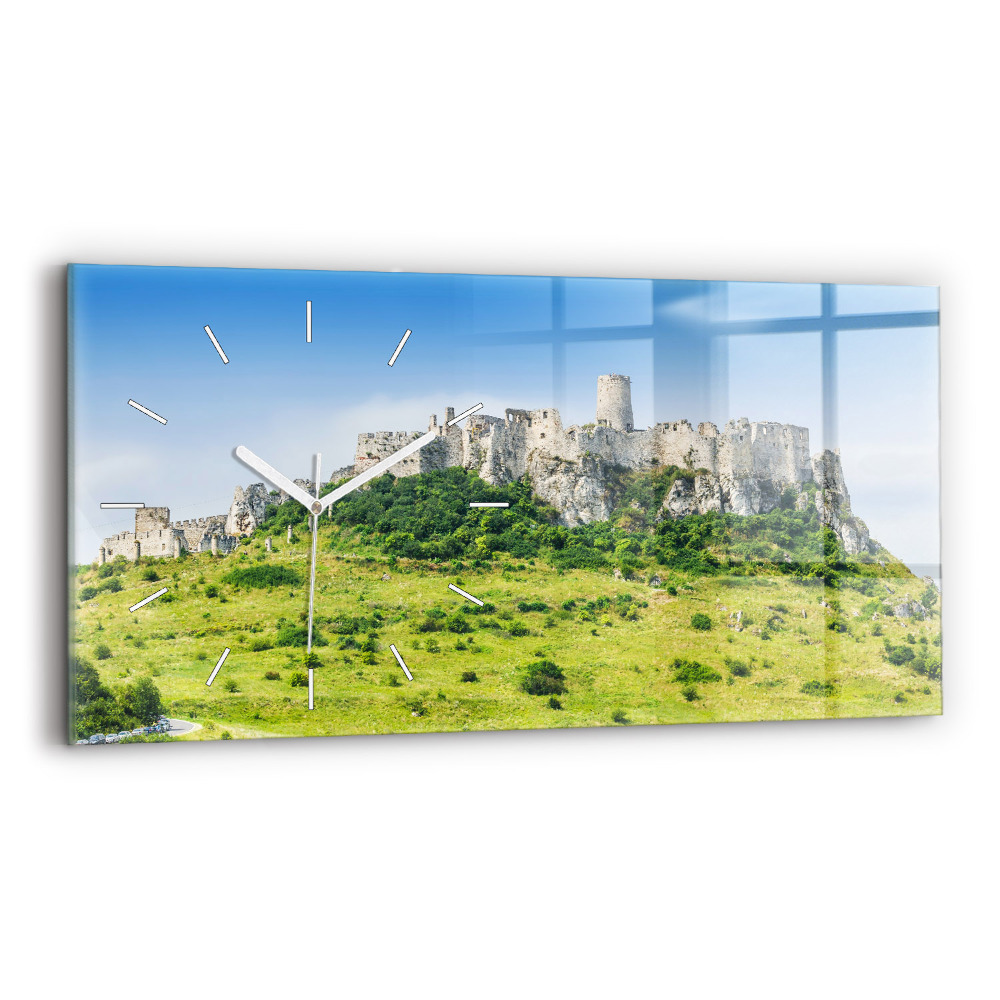 Sklenené hodiny na stenu Spišský hrad na Slovensku